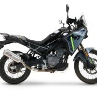 Scarico GPR compatibile con  Cf Moto 450 MT 2024-2025, Satinox , Scarico omologato, silenziatore con db killer estraibile e raccordo specifico