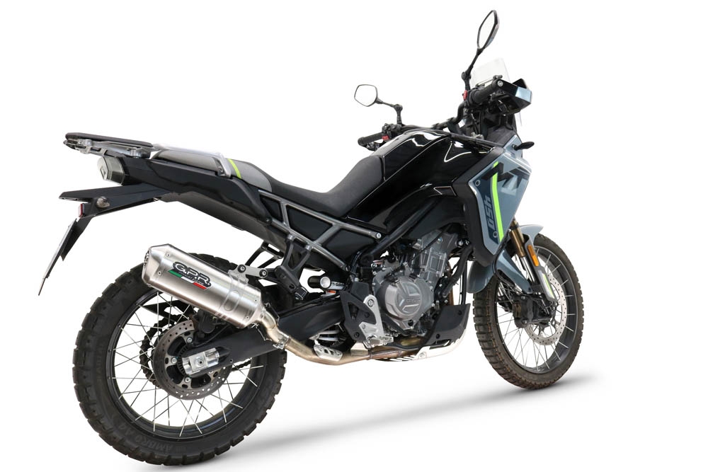 Scarico GPR compatibile con  Cf Moto 450 MT 2024-2025, Satinox , Scarico omologato, silenziatore con db killer estraibile e raccordo specifico
