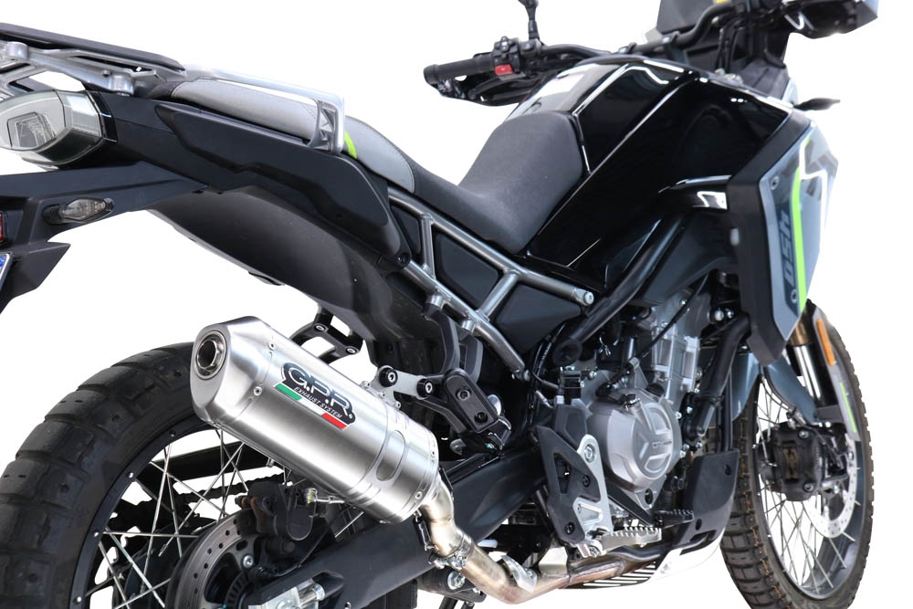 Scarico GPR compatibile con  Cf Moto 450 MT 2024-2025, Satinox , Scarico omologato, silenziatore con db killer estraibile e raccordo specifico