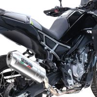 Scarico GPR compatibile con  Cf Moto 450 MT 2024-2025, Satinox , Scarico omologato, silenziatore con db killer estraibile e raccordo specifico