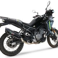 GPR exhaust compatible with  Cf Moto 450 MT 2024-2025, Furore-X Titanio Nero, Homologated legal slip-on exhaust including removable db killer and link pipe 