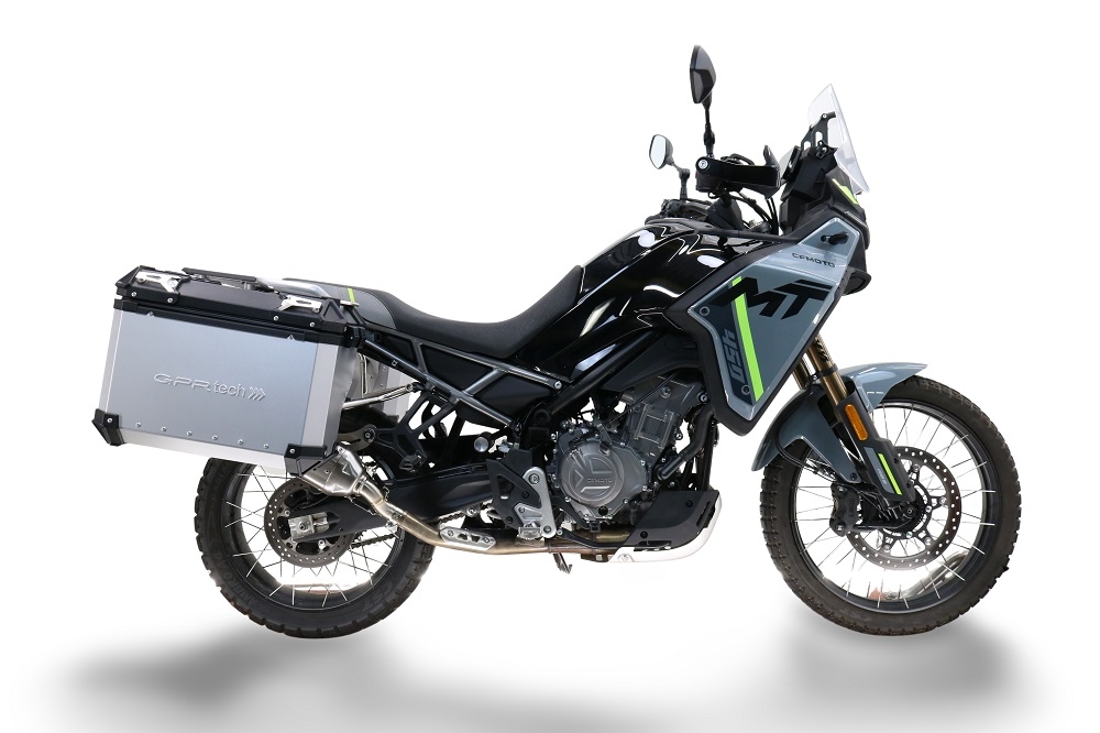 GPR TECH COMPATABILE CON Cf Moto 650 Mt 2021/2024 e5 GPR TECH COPPIA DI VALIGIE LATERALI ARGENTO ALPI-TECH 38 LT. + 38 LT. CON TELAIO SPECIFICO 