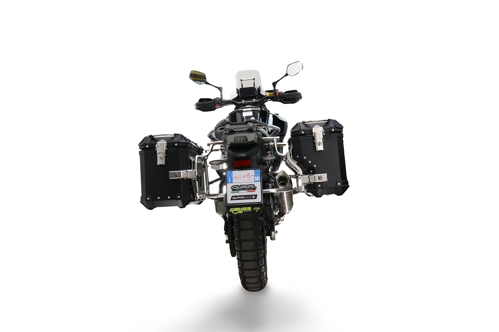 GPR TECH COMPATABILE CON Cf Moto 800 Mt Touring 2021/2024 e5 GPR TECH COPPIA DI VALIGIE LATERALI NERE ALPI-TECH 38 LT. + 32 LT. CON PORTA PACCHI NERO 