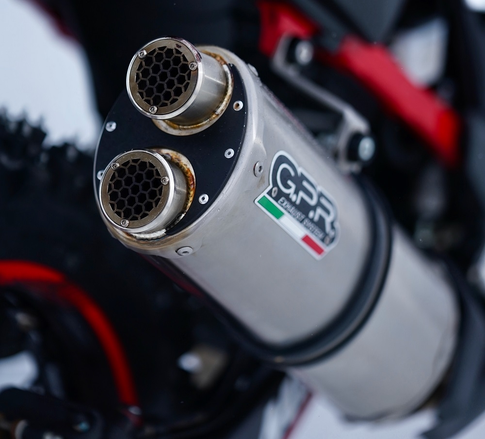 Exhaust compatible with Honda Crf 1100 L Africa Twin 2020-2025, Dual Inox, Homologated legal slip-on exhaust including removable db killer and link pipe 