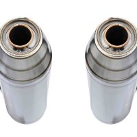 Scarico compatibile con Ducati 1098 2006-2012, Deeptone Inox, Coppia di terminali di scarico omologati, forniti con db killer removibili e raccordi specifici
