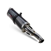 Exhaust compatible with Suzuki V-STROM DL 800 DE - SE 2023-2025, Dual Poppy, Homologated legal slip-on exhaust including removable db killer and link pipe 