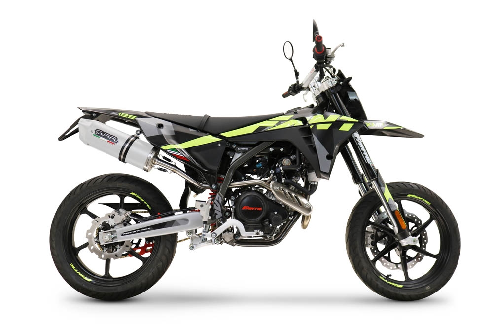 GPR exhaust compatible with  Fantic Motor XEF 125 2025-2026, Albus Ceramic, Racing slip-on exhaust, including link pipe and removable db killer 