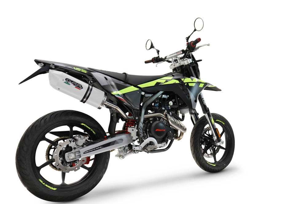 GPR exhaust compatible with  Fantic Motor XEF 125 2025-2026, Albus Ceramic, Racing slip-on exhaust, including link pipe and removable db killer 