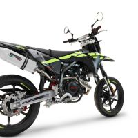 GPR exhaust compatible with  Fantic Motor XEF 125 2025-2026, Albus Ceramic, Racing slip-on exhaust, including link pipe and removable db killer 