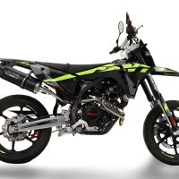 Scarico compatibile con Fantic Motor XEF 125 2025-2026, Furore Nero, Terminale di scarico Racing, con raccordo specifico e db killer estraibile, non conforme per uso stradale