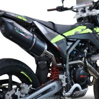 Scarico compatibile con Fantic Motor XEF 125 2025-2026, Furore Evo4 Nero, Terminale di scarico omologato,fornito con db killer estraibile,catalizzatore e collettore
