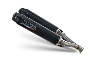 Scarico compatibile con Kawasaki Kfx 700 2004-2011, Furore Nero, Scarico completo omologato,fornito con due terminali, db killer estraibili e collettore