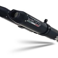 Scarico compatibile con Aprilia Dorsoduro 1200 2011-2016, Furore Evo4 Nero, Coppia di terminali di scarico omologati, forniti con db killer removibile, catalizzatori e raccordi specifici