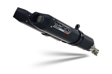 Scarico compatibile con Aprilia Shiver 900 2017-2020, Furore Evo4 Nero, Coppia di terminali di scarico omologati, forniti con db killer removibili e raccordi specifici