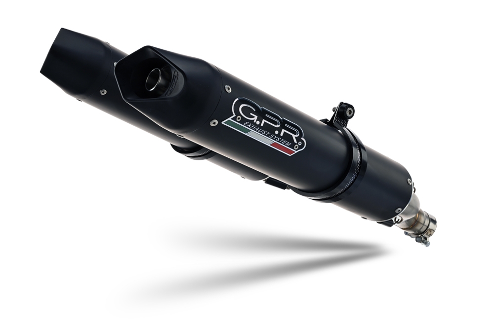 Scarico compatibile con Kawasaki Kfx 700 2004-2011, Furore Nero, Scarico completo omologato,fornito con due terminali, db killer estraibili e collettore