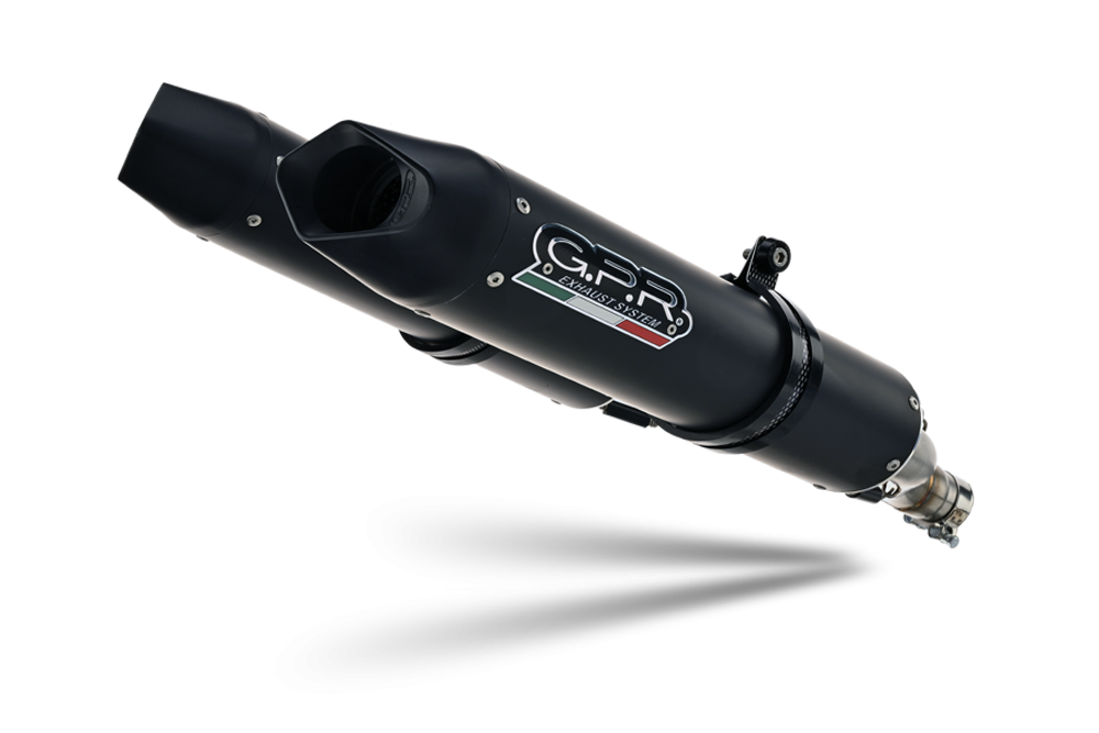 Exhaust compatible with Aprilia Dorsoduro 750 2008-2016, Furore Nero, Dual racing slip-on exhaust including link pipes 
