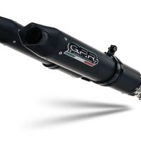 Exhaust compatible with Aprilia Shiver 750 Gt 2007-2016, Furore Nero, Dual racing slip-on exhaust including link pipes 