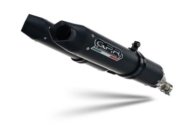 Scarico compatibile con Aprilia Shiver 750 Gt 2007-2016, Furore Nero, Coppia di silenziatori di scarico racing, con raccordo, articolo senza omologazione