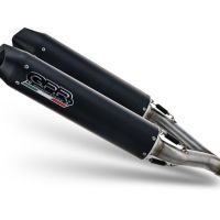 Scarico compatibile con Aprilia Dorsoduro 900 2017-2020, Furore Evo4 Nero, Coppia di terminali di scarico omologati, forniti con db killer removibili e raccordi specifici