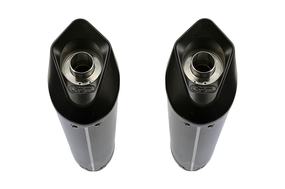 Scarico compatibile con Bmw R 1200 S 2006-2008, Furore Poppy, Coppia di terminali di scarico omologati, forniti con db killer removibili e raccordi specifici