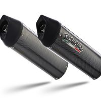 Scarico compatibile con Ducati Monster 695 2006-2008, Furore Poppy, Coppia di terminali di scarico omologati, forniti con db killer removibili e raccordi specifici