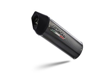 Exhaust compatible with Kawasaki Versys 650 2006-2014, Furore Poppy, Homologated legal slip-on exhaust including removable db killer and link pipe 