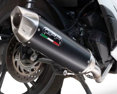 GPR exhaust compatible with  Zontes 365G 2024-2026, Furore-X Scooter, Slip-on exhaust legal for UK and non-EU markets including link pipe and removable db killer 