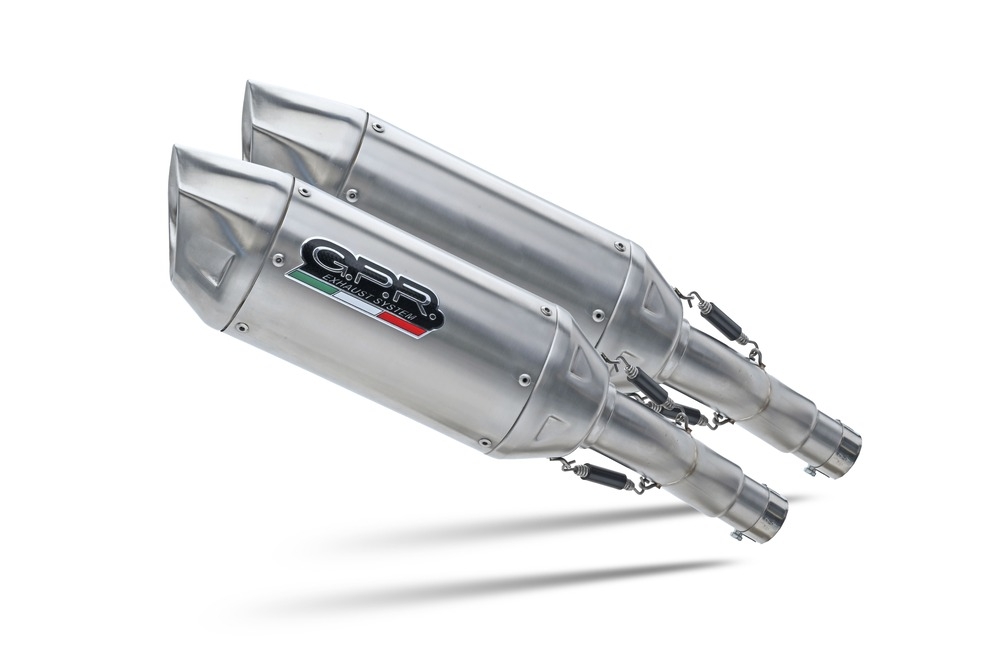 GPR exhaust compatible with  Ducati Multistrada 620 2005-2007, Furore-X Inox, Dual Homologated legal slip-on exhaust including removable db killers and link pipes 