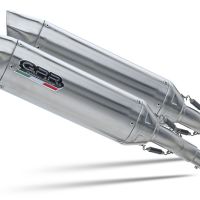 GPR exhaust compatible with  Aprilia Etv Caponord 1000 Rally 2001-2007, Furore-X Inox, Dual Homologated legal slip-on exhaust including removable db killers, link pipes and catalysts 