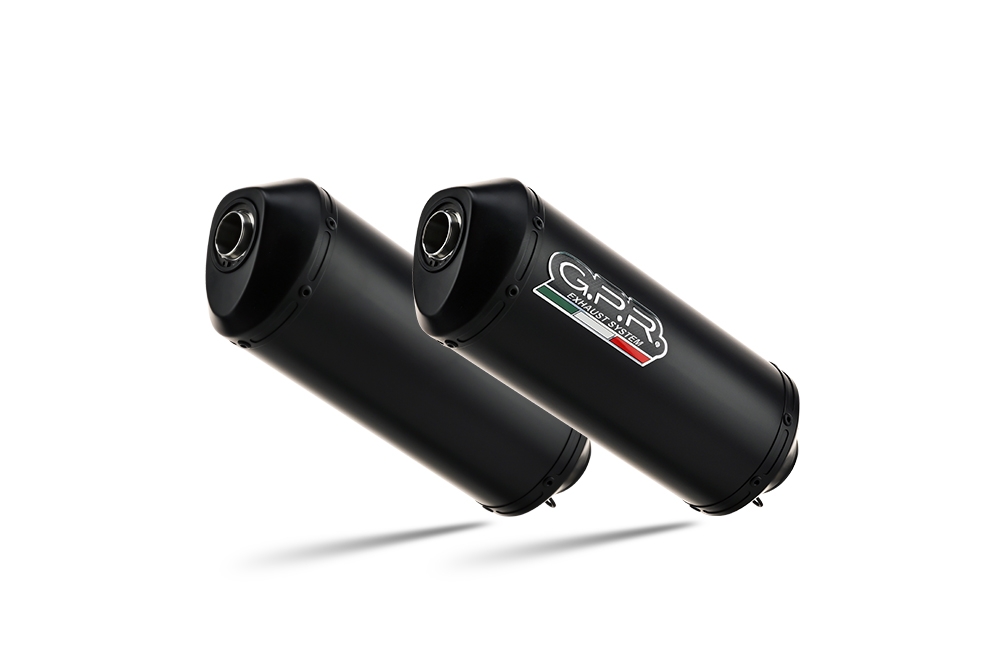 Exhaust compatible with Yamaha Bt Bulldog 1100 2002-2007, Ghisa , Dual Homologated legal slip-on exhaust including removable db killers and link pipes 