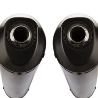 Exhaust compatible with Yamaha Bt Bulldog 1100 2002-2007, Ghisa , Dual Homologated legal slip-on exhaust including removable db killers and link pipes 