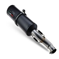 Scarico compatibile con Kawasaki Versys 650 2006-2014, Ghisa , Scarico omologato, silenziatore con db killer estraibile e raccordo specifico