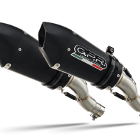 Scarico compatibile con Ducati Hypermotard 1100 -1100 Evo 2007-2012, Gpe Ann. Black titanium, Coppia di terminali di scarico omologati, forniti con db killer removibili e raccordi specifici
