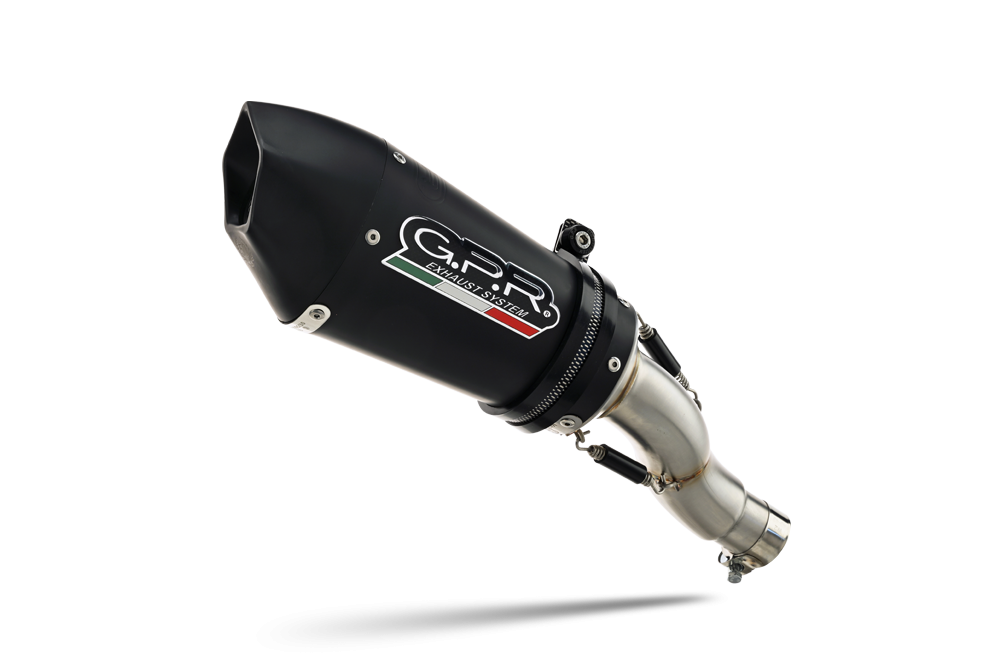 Scarico compatibile con Benelli Leoncino 500 Trail 2017-2024, Gpe Ann. Black titanium, Scarico omologato, silenziatore con db killer estraibile e raccordo specifico