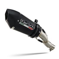 Scarico compatibile con Aprilia RS 457 2024-2025, Gpe Ann. Black titanium, Scarico completo racing, fornito con db killer estraibile e collettore, non conforme per uso stradale