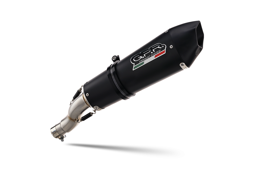 Exhaust compatible with Ktm Enduro 690 R 2019-2020, GP Evo4 Black Titanium, Homologated legal slip-on exhaust including removable db killer, link pipe and catalyst 