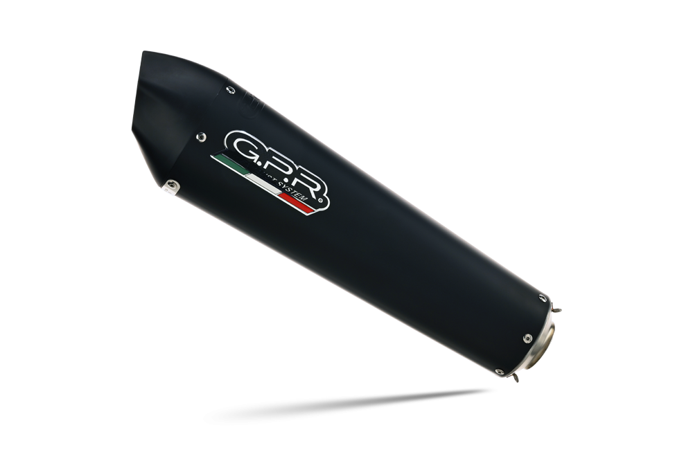 Scarico compatibile con Suzuki V-Strom 650 2021-2025, GP Evo4 Black Titanium, Scarico semi-completo omologato,fornito con db killer estraibile,catalizzatore e collettore