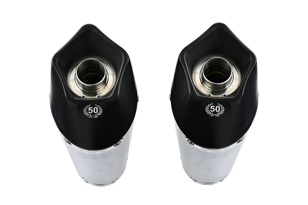 Scarico compatibile con Ducati Hypermotard 1100 -1100 Evo 2007-2012, Gpe Ann. Black titanium, Coppia di terminali di scarico omologati, forniti con db killer removibili e raccordi specifici