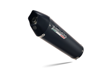 Exhaust compatible with Ducati Multistrada 1200 2010-2014, Gpe Ann. Black titanium, Homologated legal Mid-full system exhaust, including removable db killer and catalyst 