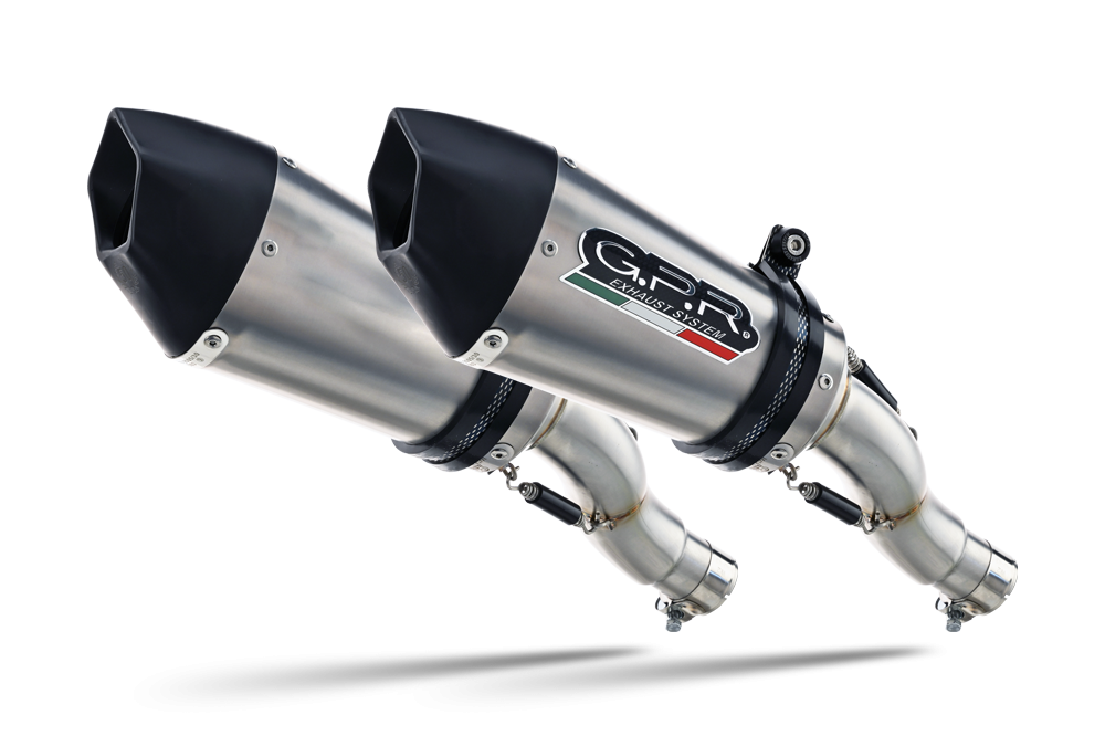 Scarico compatibile con Kawasaki Z 1000 2010-2013, Gpe Ann. titanium, Coppia di terminali di scarico omologati, forniti con db killer removibili e raccordi specifici