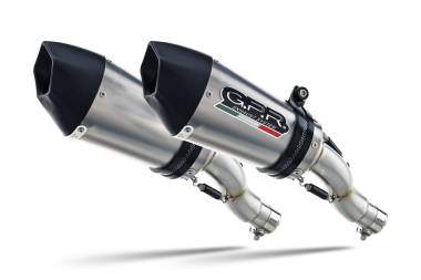 Scarico compatibile con Kawasaki Z 1000 2010-2013, Gpe Ann. titanium, Coppia di terminali di scarico omologati, forniti con db killer removibili e raccordi specifici