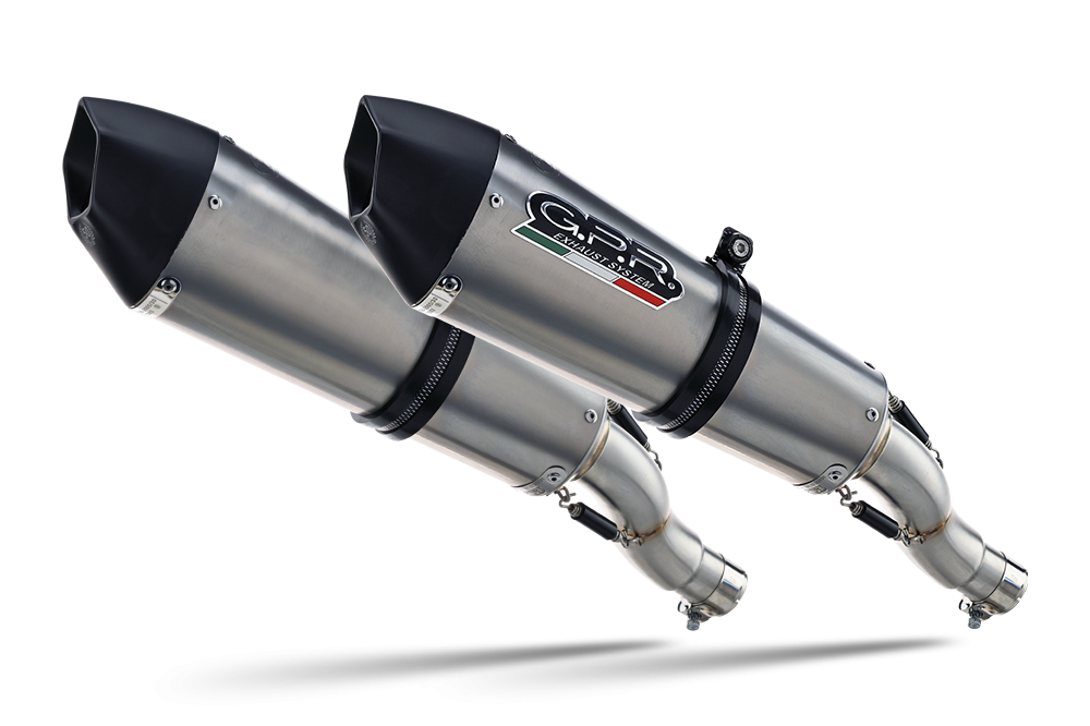 Scarico compatibile con Honda Cbr1100XX Superblackbird - X Eleven 1997-2006, Gpe Ann. titanium, Coppia di terminali di scarico omologati, forniti con db killer removibili e raccordi specifici