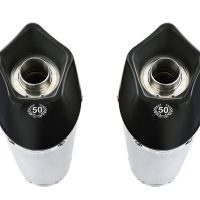 Scarico compatibile con Honda Cbr1100XX Superblackbird - X Eleven 1997-2006, Gpe Ann. titanium, Coppia di terminali di scarico omologati, forniti con db killer removibili e raccordi specifici