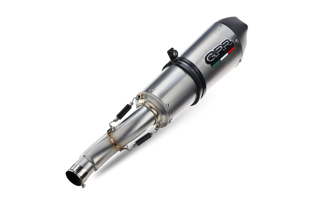 Scarico compatibile con Moto Morini Gran passo 1200 2008-2011, Gpe Ann. titanium, Scarico omologato, silenziatore con db killer estraibile e raccordo specifico