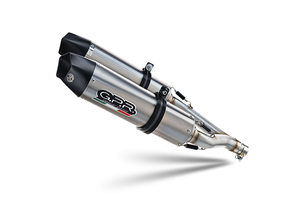 Scarico compatibile con Ducati Multistrada 1100 2007-2009, Gpe Ann. titanium, Coppia di terminali di scarico omologati, forniti con db killer removibili e raccordi specifici