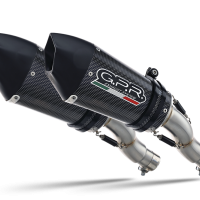 Scarico compatibile con Ducati Hypermotard 1100 -1100 Evo 2007-2012, Gpe Ann. Poppy, Coppia di terminali di scarico omologati, forniti con db killer removibili e raccordi specifici
