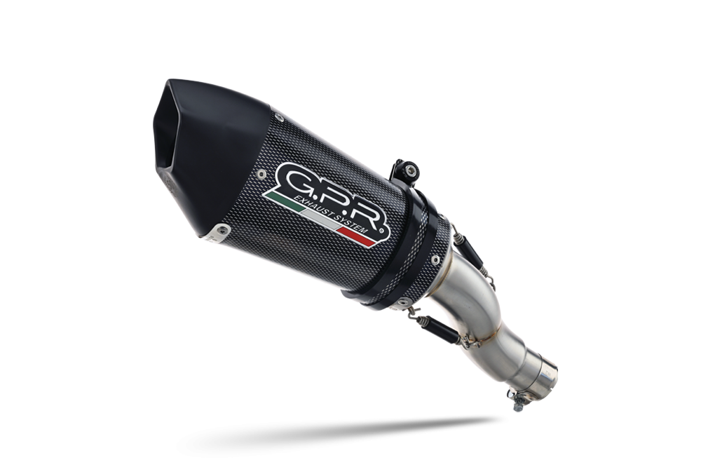 Scarico compatibile con Ducati Multistrada 950 V2 S 2021-2024, GP Evo4 Poppy, Scarico omologato, silenziatore con db killer estraibile e raccordo specifico