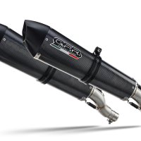 Exhaust compatible with Husqvarna TE 630 E - SMS 630 - Smr 630 2010-2014, Gpe Ann. Poppy, Dual Homologated legal slip-on exhaust including removable db killers and link pipes 