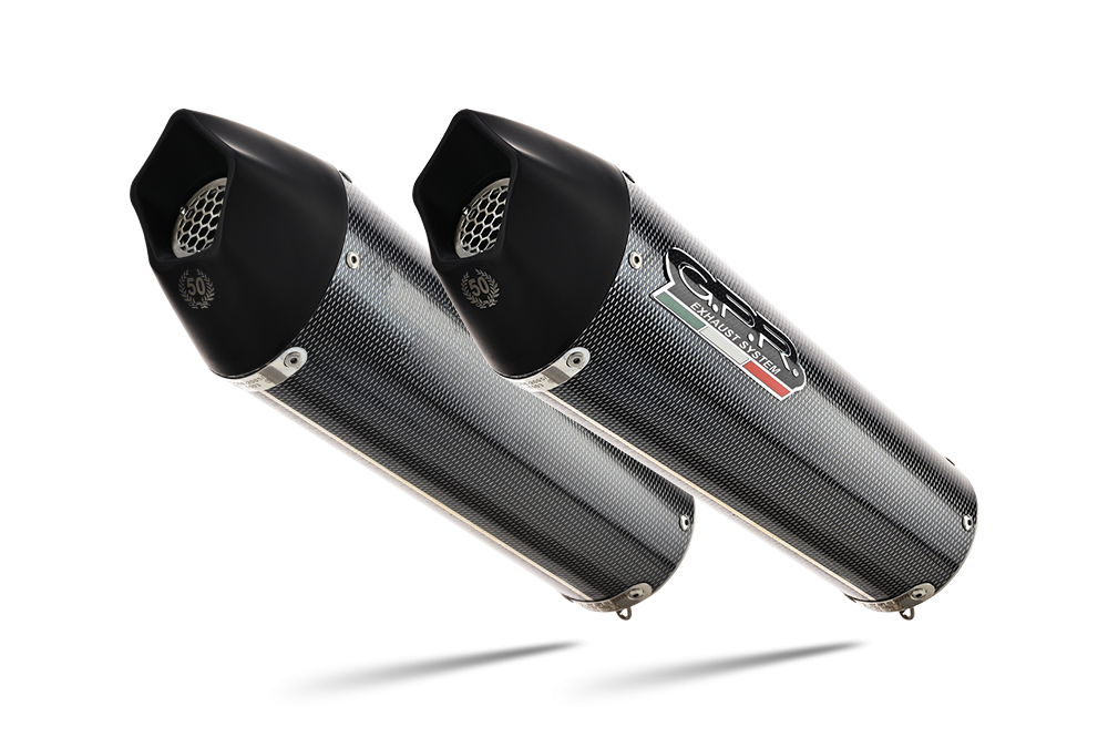 Exhaust compatible with Aprilia Dorsoduro 900 2017-2020, GP Evo4 Poppy, Dual Homologated legal slip-on exhaust including removable db killers and link pipes 