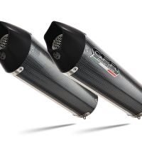 Exhaust compatible with Aprilia Dorsoduro 900 2017-2020, GP Evo4 Poppy, Dual Homologated legal slip-on exhaust including removable db killers and link pipes 